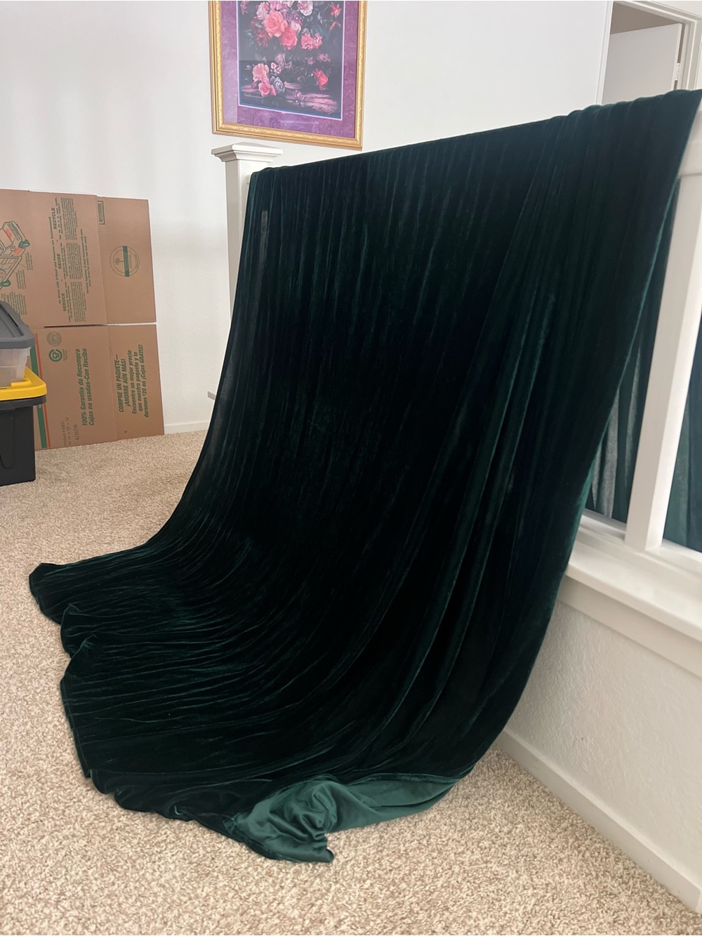 Dark Green Velvet tablecloth for party & Halloween decor